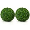 2 Pieces Artificial Topiary Balls Faux Boxwood Ball Plants