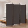 6-Panel Room Divider Brown 118.1"x78.7" Fabric