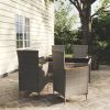 5 Piece Patio Dining Set with Cushions Poly Rattan Gray