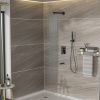 Shower System with Waterfall Tub Spout,10 Inch Wall Mounted Square Shower System with Rough-in Valve, Oil Rubber Bronze