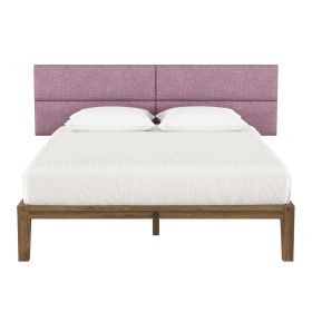 Jaxx Panelist Modern Padded Headboard – Set of 4 Wall Mounted Panels (Each 11.25" x 38")- King, Plum Microvelvet