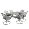 Modern Outdoor 7-Piece Aluminum Dining Set, Basalt