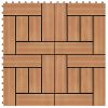 11 pcs Decking Tiles WPC 11.8"x11.8" 1 sqm Teak Color