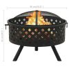 Fire Pit with Poker 26.8" XXL Steel