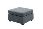 Isla 119" Gray Woven Fabric 7-Seater Sectional Sofa with Ottoman