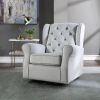 ACME Zeger Swivel Chair w/Glider , Gray Fabric LV00924