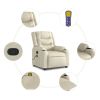 Stand up Massage Recliner Chair Cream Faux Leather