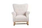 Baby Room High Back Rocking Chair Nursery Chair , Comfortable Rocker Fabric Padded Seat ,Modern High Back Armchair