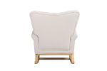 Baby Room High Back Rocking Chair Nursery Chair , Comfortable Rocker Fabric Padded Seat ,Modern High Back Armchair