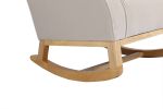 Baby Room High Back Rocking Chair Nursery Chair , Comfortable Rocker Fabric Padded Seat ,Modern High Back Armchair