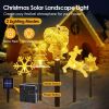 5Pcs Mixed Christmas Decoration Light Solar Stake Light Waterproof Reindeer Snowflake Bell Christmas Tree Santa Claus Light Outdoor Landscape Light