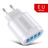 USB Charger 4 Ports EU US QC 3.0 48W Fast Charging Wall Charger Adapter For iPhone 13 12 11 Samsung Xiaomi Phone Charger