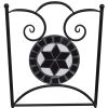 3 Piece Mosaic Bistro Set Ceramic Tile Black and White