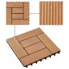 11 pcs Decking Tiles WPC 11.8"x11.8" 1 sqm Teak Color