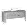 Ottoman Oval Storage Bench Chenille Fabric Bench with Large Storage Space for the Living Room, Entryway and Bedroom,gray