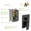 Shower System with Waterfall Tub Spout,10 Inch Wall Mounted Square Shower System with Rough-in Valve, Oil Rubber Bronze