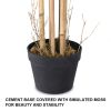 5-Feet Artificial Bamboo Silk Tree Indoor-Outdoor Decorative Planter