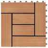 11 pcs Decking Tiles WPC 11.8"x11.8" 1 sqm Teak Color