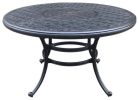 Round 4 - Person 51.97" Long Powder Coated Aluminum Dining Set with Navy Blue Cushions