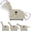 Stand up Massage Recliner Chair Cream Faux Leather