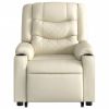 Stand up Massage Recliner Chair Cream Faux Leather