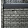 5 Piece Patio Dining Set with Cushions Poly Rattan Gray