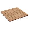 11 pcs Decking Tiles WPC 11.8"x11.8" 1 sqm Teak Color