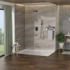 Shower System with Waterfall Tub Spout,10 Inch Wall Mounted Square Shower System with Rough-in Valve, Oil Rubber Bronze