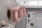 Classic Mid-Century 360-degree Swivel Accent Chair, Pink Linen