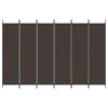 6-Panel Room Divider Brown 118.1"x78.7" Fabric