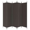 6-Panel Room Divider Brown 118.1"x78.7" Fabric