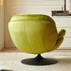 Swivel Leisure chair lounge chair velvet APPLE GREEN color with ottoman