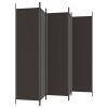 6-Panel Room Divider Brown 118.1"x78.7" Fabric