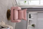 Classic Mid-Century 360-degree Swivel Accent Chair, Pink Linen