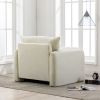 Modern Style Chenille Oversized Armchair Accent Chair Single Sofa Lounge Chair 38.6'' W for Living Room, Bedroom,Cream