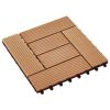 11 pcs Decking Tiles WPC 11.8"x11.8" 1 sqm Teak Color