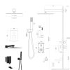 Shower System with Waterfall Tub Spout,10 Inch Wall Mounted Square Shower System with Rough-in Valve, Oil Rubber Bronze