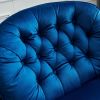 Swivel Leisure chair lounge chair velvet blue color with ottoman