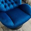 Swivel Leisure chair lounge chair velvet blue color with ottoman