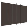 6-Panel Room Divider Brown 118.1"x78.7" Fabric