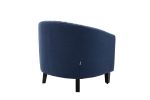 accent Barrel chair living room chair with nailheads and solid wood legs&nbsp; Black&nbsp; Navy Linen