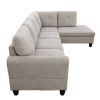 Grey White Flannel Living Room Sofa