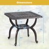 Outdoor Cast Aluminum Side Table for Garden Porch Balcony