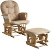 Rehan Chair & Ottoman (2Pc Pk) in Taupe Microfiber & Natural Oak