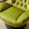 Swivel Leisure chair lounge chair velvet APPLE GREEN color with ottoman