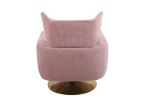 Classic Mid-Century 360-degree Swivel Accent Chair, Pink Linen