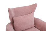 Classic Mid-Century 360-degree Swivel Accent Chair, Pink Linen