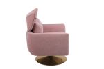 Classic Mid-Century 360-degree Swivel Accent Chair, Pink Linen