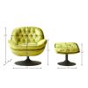 Swivel Leisure chair lounge chair velvet APPLE GREEN color with ottoman