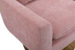 Classic Mid-Century 360-degree Swivel Accent Chair, Pink Linen